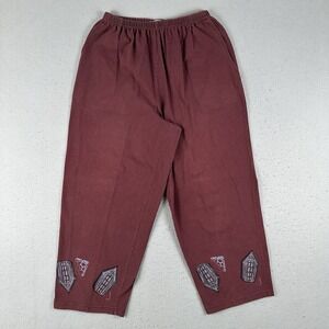 Vintage Blue Fish Clothing Pants Womens Size 2 Red Lagenlook Made in USA